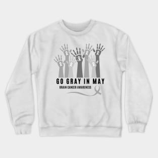 Go Gray In May Shirt Rainbow Brain Cancer Tumor Awareness Crewneck Sweatshirt